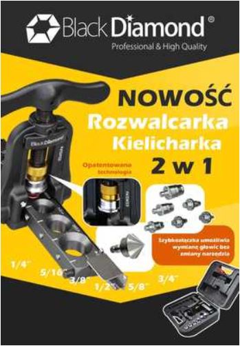2 w 1: kielicharka i rozwalcarka do rur calowych Black Diamond 14346-1012936
