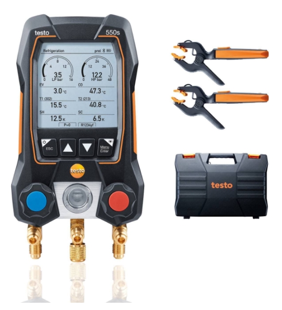 Elektroniczna oprawa zaworowa Testo 550s z bezprzewodowymi sondami do pomiaru temperatury 115i-0