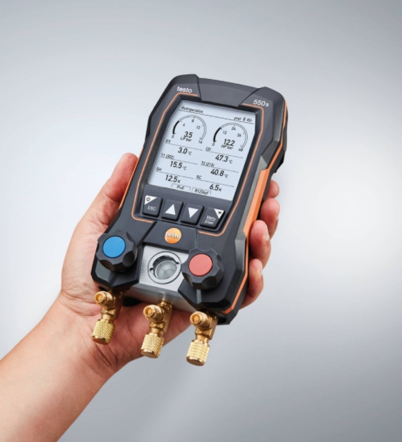 Elektroniczna oprawa zaworowa Testo 550s z bezprzewodowymi sondami do pomiaru temperatury 115i-1025521
