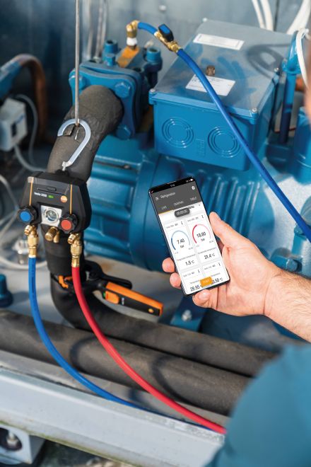 Elektroniczna oprawa zaworowa Testo 550i zestaw Bluetooth i 2-drożną baterią zaworów-1025964