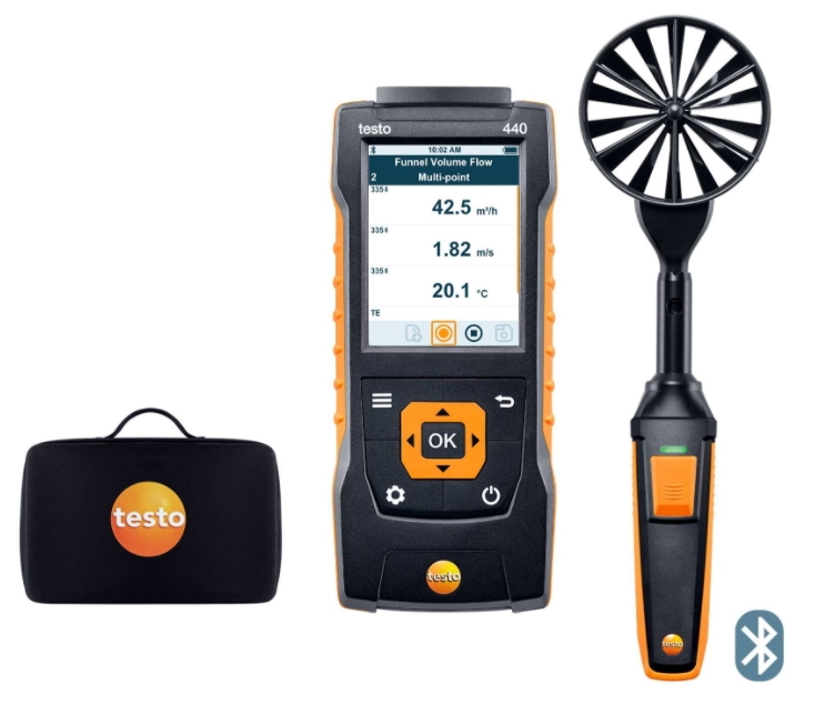 Miernik wielofunkcyjny Testo 440 z sondą wiatraczkową Ø100 mm z Bluetooth-0