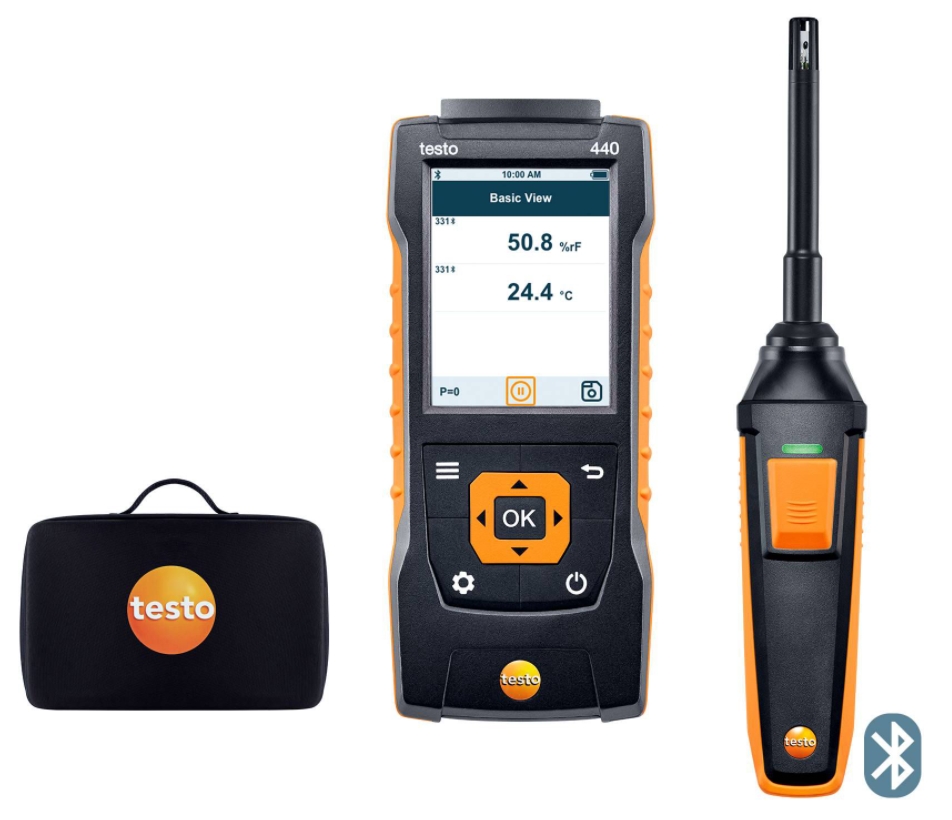 Miernik wielofunkcyjny Testo 440 z sondą do pomiaru temperatury/wilgotności z Bluetooth-0