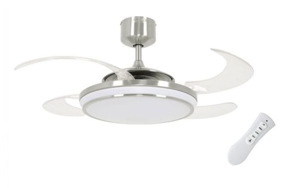 Wentylator z chowanymi łopatami FANAWAY EVO 1 LED SZCZOTKOWANY CHROM z pilotem-0
