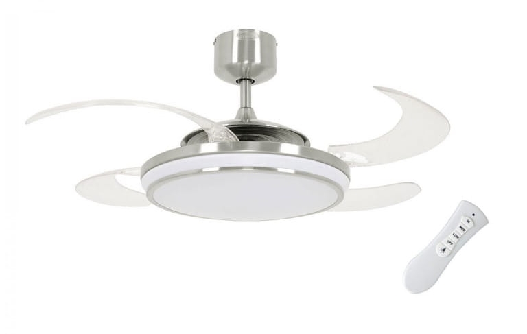 Wentylator z chowanymi łopatami FANAWAY EVO 1 LED SZCZOTKOWANY CHROM z pilotem-0