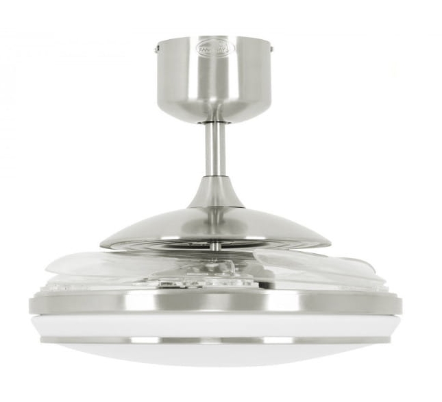 Wentylator z chowanymi łopatami FANAWAY EVO 1 LED SZCZOTKOWANY CHROM z pilotem-1031083