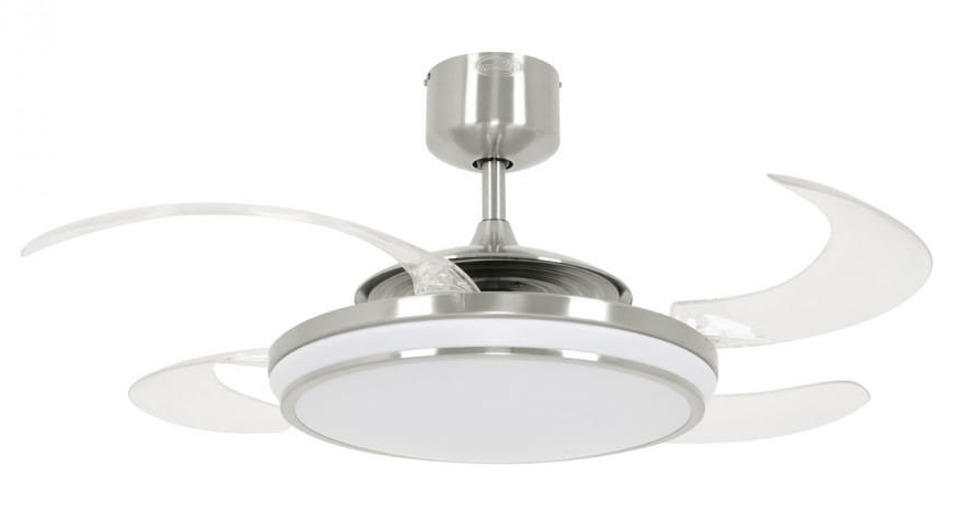 Wentylator z chowanymi łopatami FANAWAY EVO 1 LED SZCZOTKOWANY CHROM z pilotem-1031084