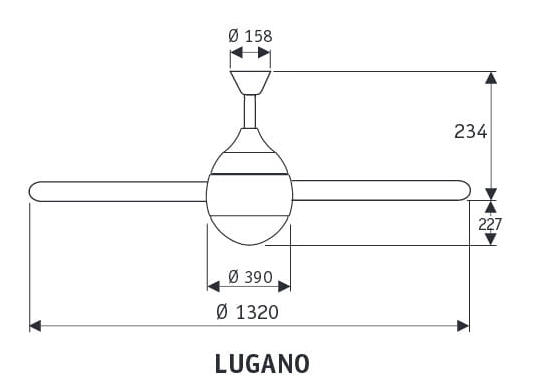Wentylator sufitowy Hunter LUGANO z regulatorem naściennym-1031452