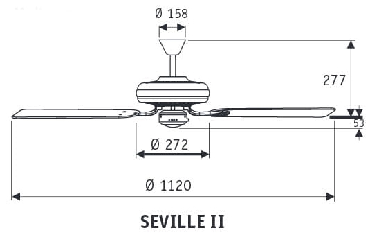 Wentylator sufitowy Hunter SEVILLE II antyczny mosiądz-1031696