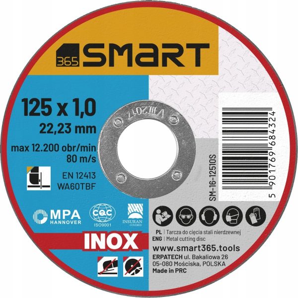 Tarcza do metalu INOX fi 125x1,0 do stali nierdzewnej-0