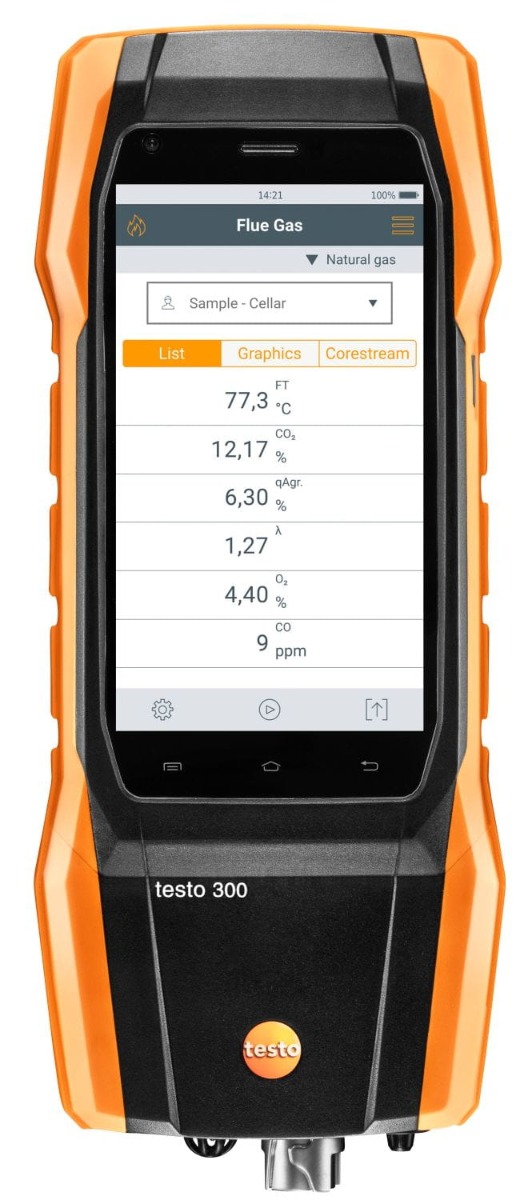 Analizator spalin Testo 300 (4.000 ppm) + detektor Senco CO-1033796