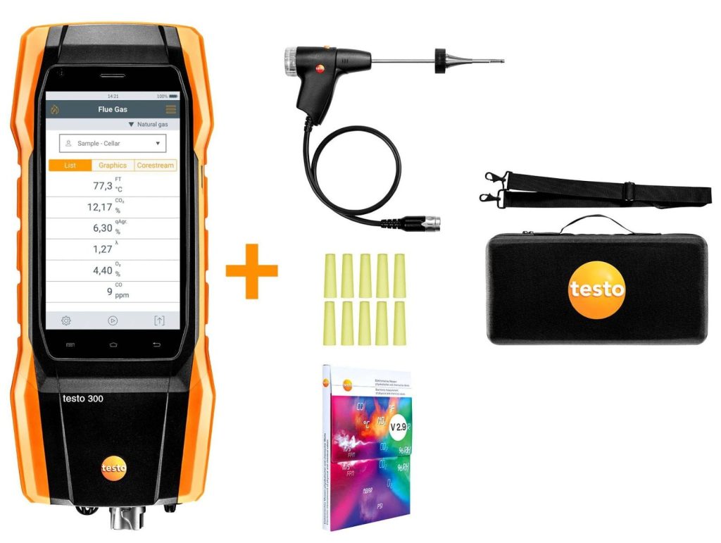 Analizator spalin Testo 300 (4.000 ppm) + detektor Senco CO-0
