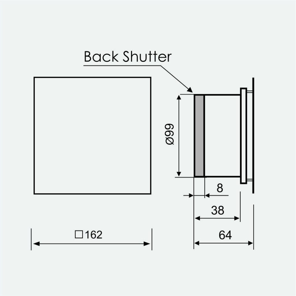 Wentylatory serii MMP Short Spigot Złoty panel szkło-1034153