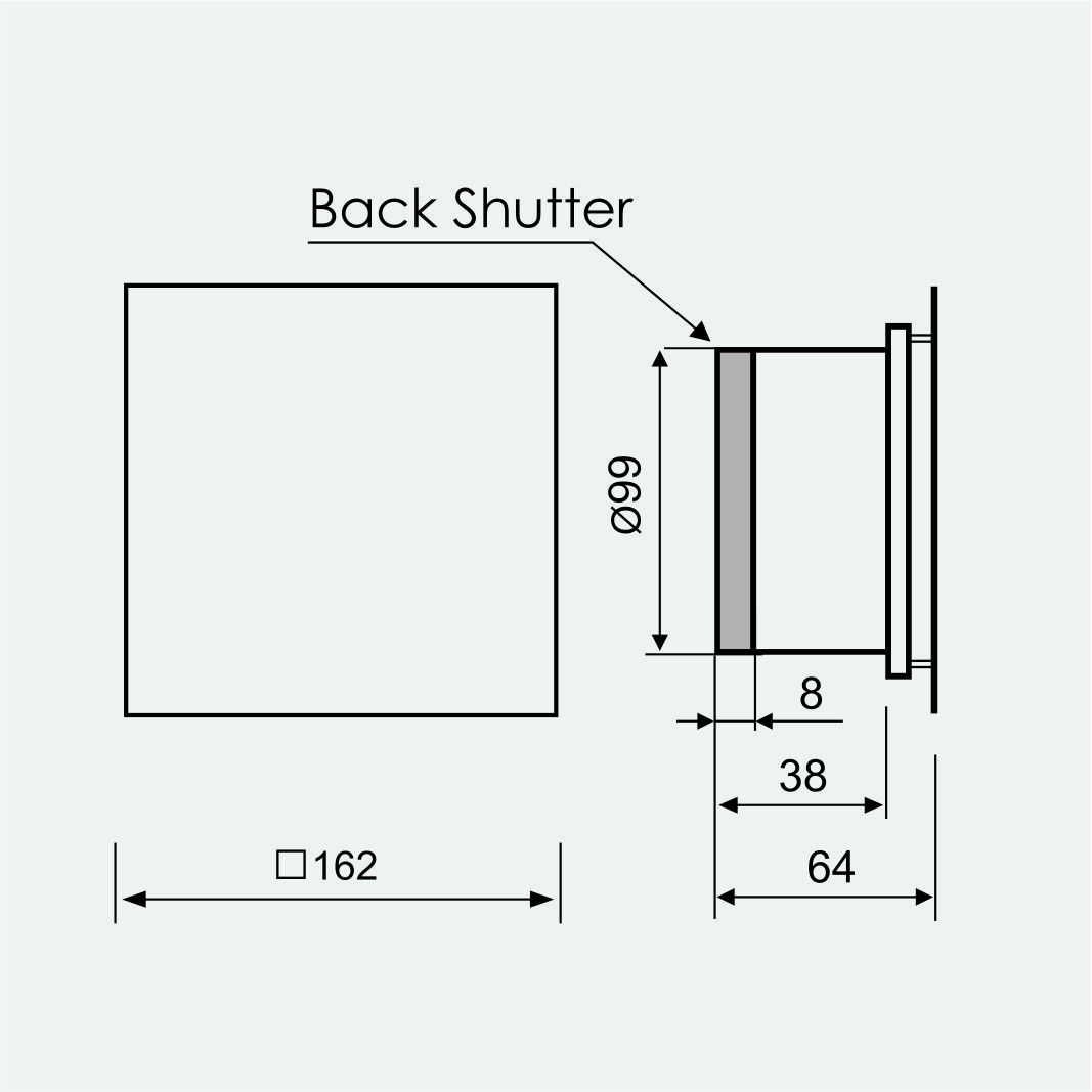 Wentylatory serii MMP Short Spigot Złoty panel szkło-1034153