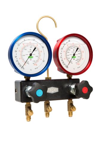Zestaw manometrów glicerynowych REFCO M2-3-DELUXE-DS-R744-TC do CO2 dwutlenku węgla