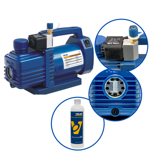 Pompa próżniowa Mini Value V-i215S-M dwustopniowa z elektrozaworem