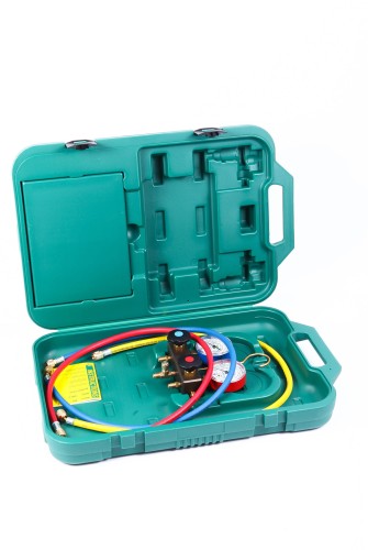 Zestaw manometrów REFCO BM2-3-DS-R290 R600 R600a z 3 wężami, manometry