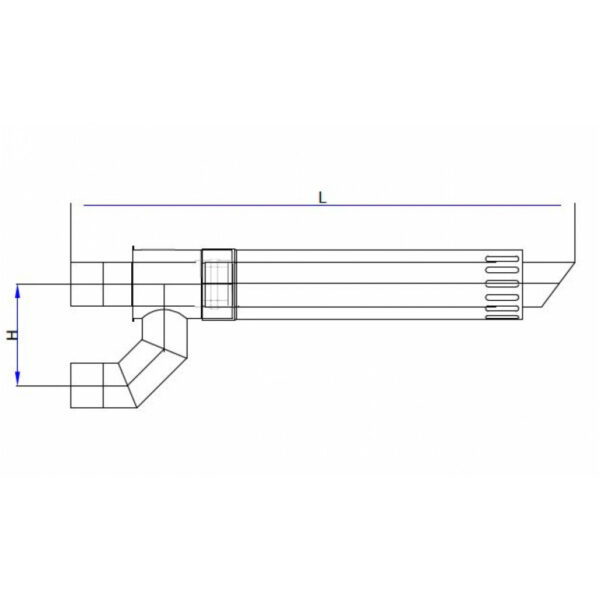 TYP C13 system kominowy 80/80/125, poziomy współo.