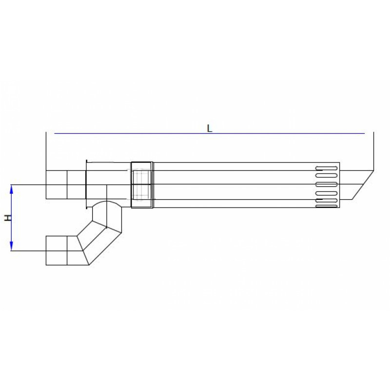 TYP C13 system kominowy 80/80/125, poziomy współo. - obrazek 1