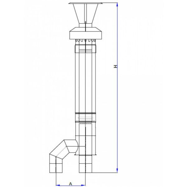 TYP C33 system kominowy 80/80/125, pionowy współo.